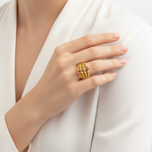 Festive Bead Royale Ring - 21k