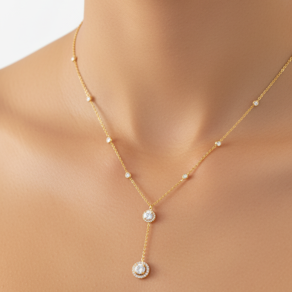 Celeste Diamond Drop Necklace