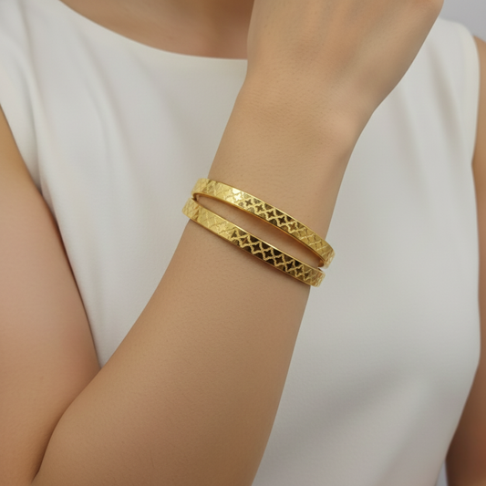 Golden Starline Bangles - 21k